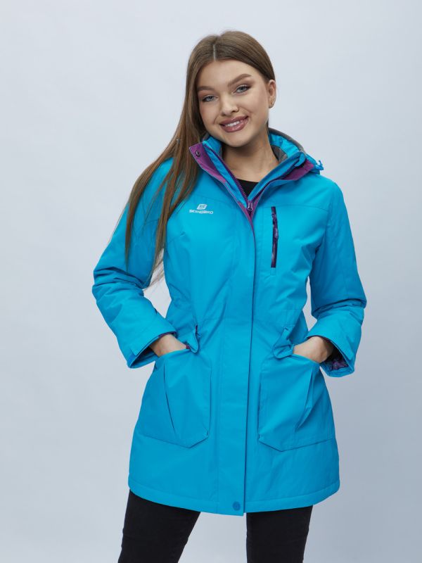 Women's blue hooded parka 551996S